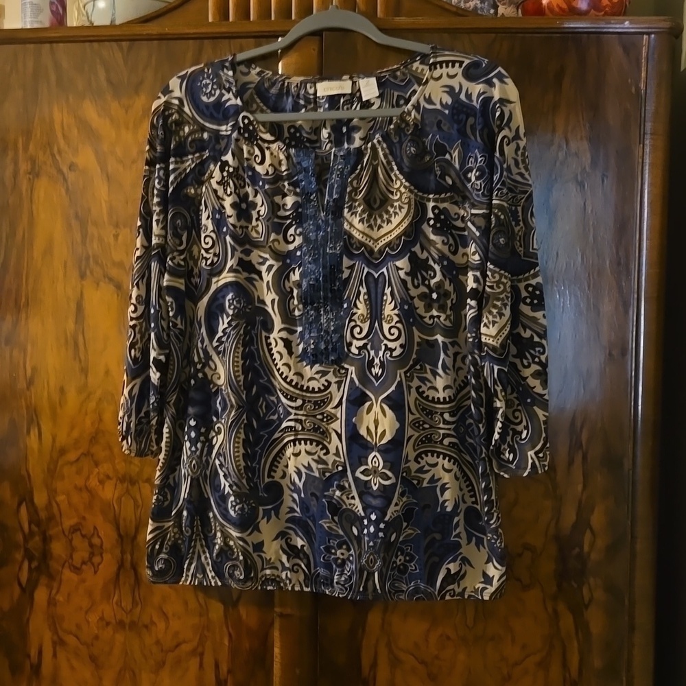 Chico's Paisley Print Blouse Size Chico's 2
